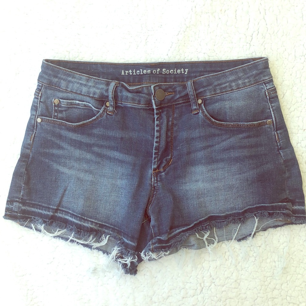 Articles of Society shorts blue denim distressed women’s size 27